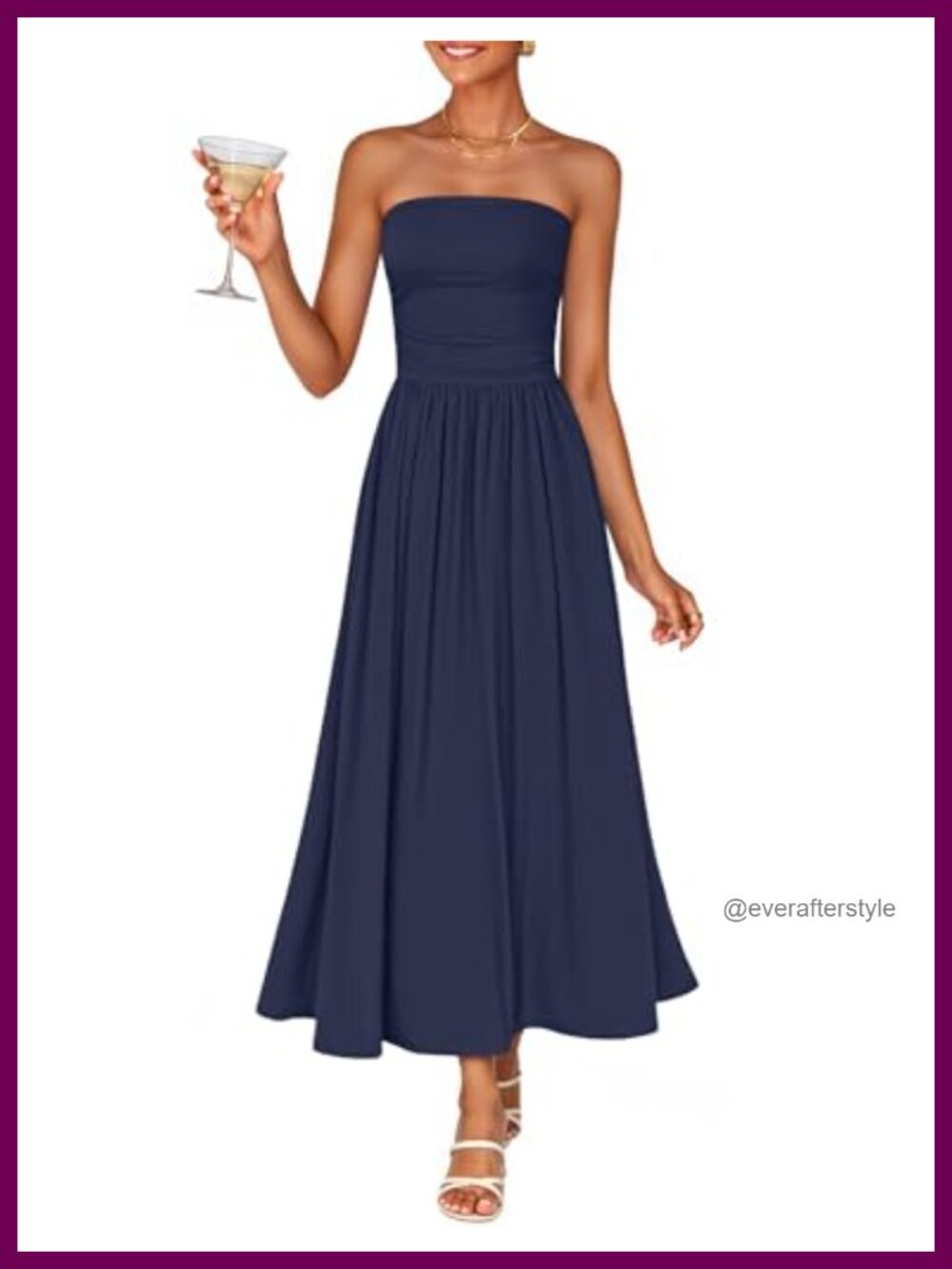 Strapless Formal Midi Sundress